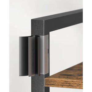 Detailaufnahme: Songmics Regal Barnet, 6 Ebenen, braun-schwarz, Fokus auf Rahmen und Verbindungselemente.