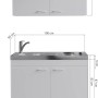Respekta Miniküche Levin 100 cm, mit Kochmulde + Oberschrank_5