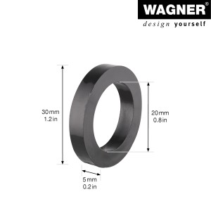 Wagner Distanzscheibe, 2er Set, Ø 3cm, schwarz, für Rollen und Räder.