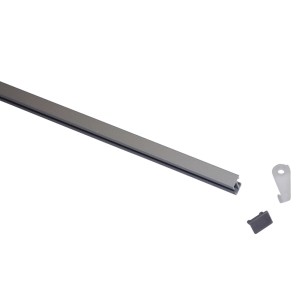 Gardinia Vorhangschiene Lucy, 1-läufig, silberfarben, mit Zubehör für die Deckenmontage.