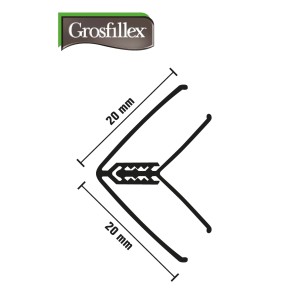 Grosfillex Innen-/Außenwinkelprofil 5 - 8 mm klippbar Grau 260 cm