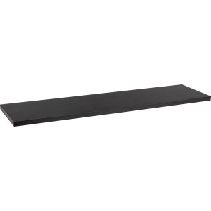 Schwarzes MDF-Wandregal Oldham, 80x20 cm, für die Wandmontage.