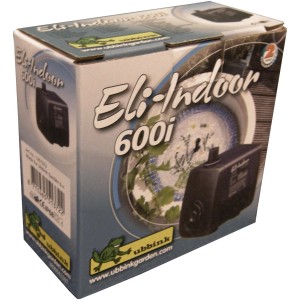 Verpackung der Ubbink Eli Indoor 600 i Zimmerbrunnenpumpe, 550 l/h, 9 W.
