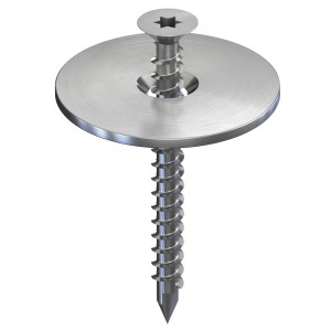 GS Terrassen Haltescheibe mit Bohrschraube, silberfarben, für Gitterrost-Wabe (Ø 145 mm).