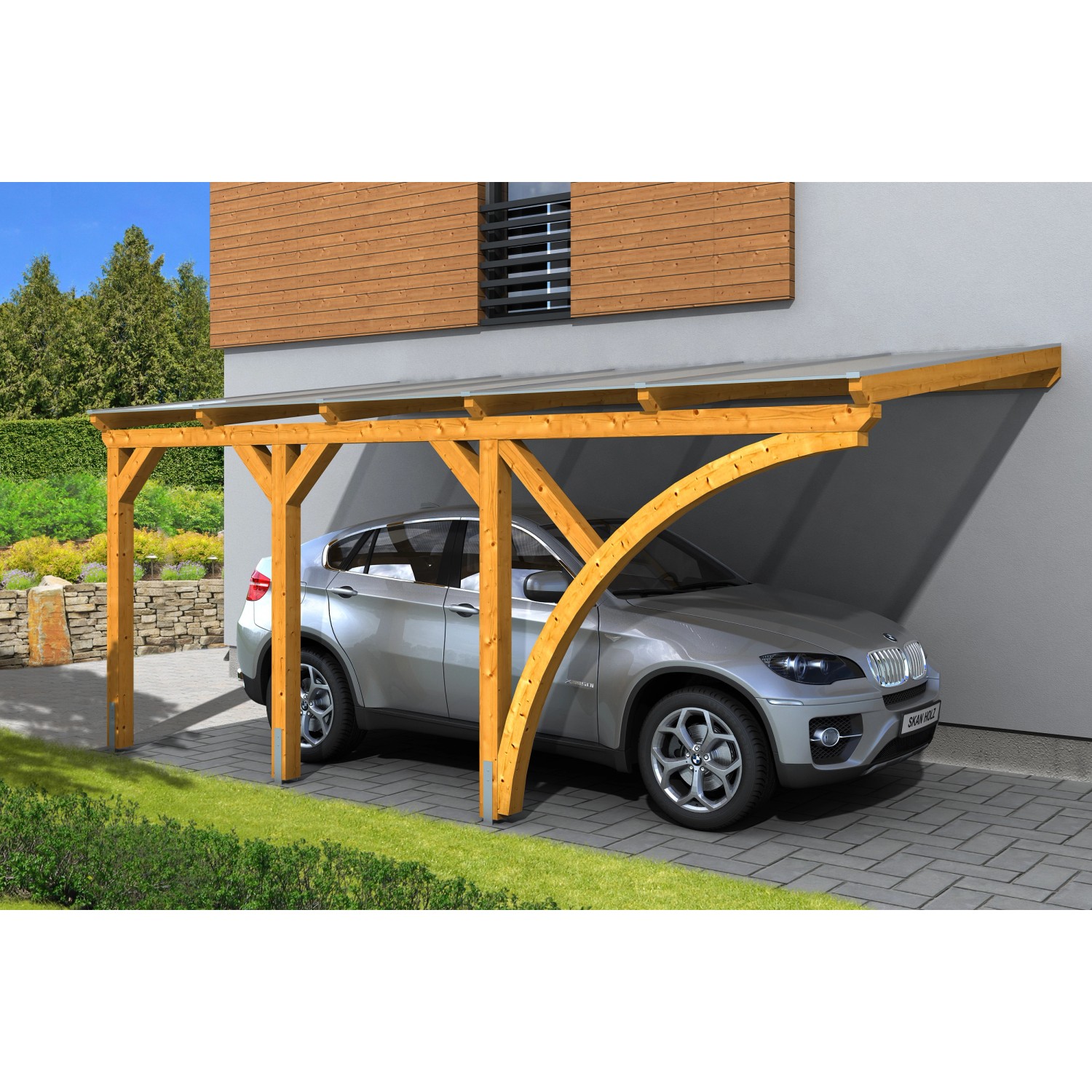 Skan Holz Carport Eifel 300 cm x 541 cm Eiche hell kaufen bei OBI