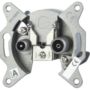 Schwaiger Antennen-Richtkopplerdose, 2-Loch Antennendose aus Aluminium Druckguss mit Klemmschelle.