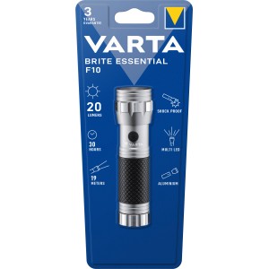Varta LED-Taschenlampe Brite Essential F10, Aluminiumgehäuse, stoßfest.