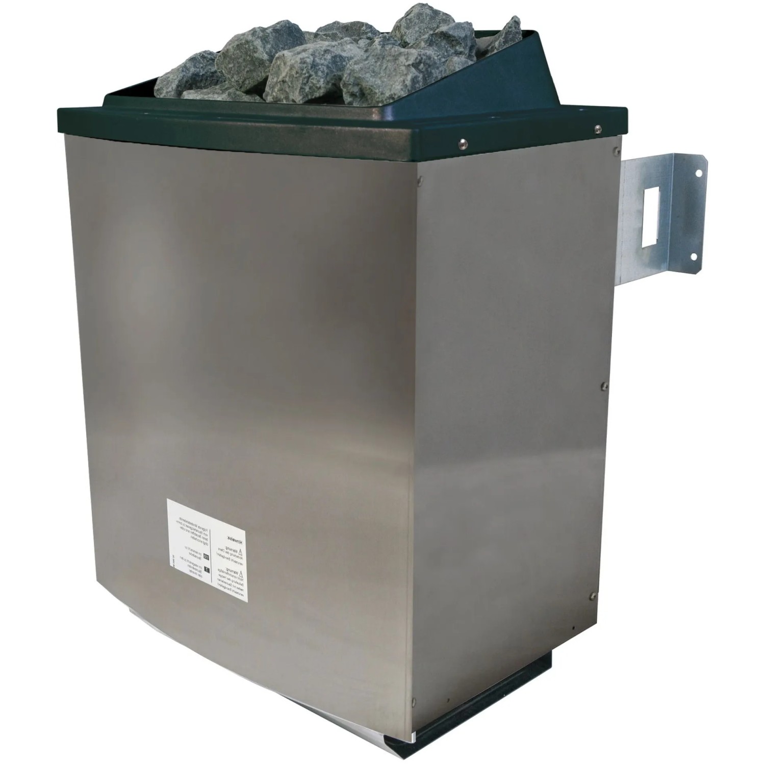 Karibu Saunaofen Gunda mit Steinen, externe Steuerung und LED-Dachkranz in Graphit Natur.