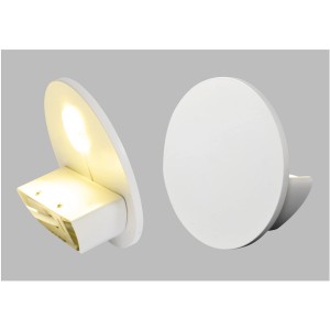 Weiße, runde Näve LED-Wandleuchte Stan, 14 cm Durchmesser. Moderne Wandlampe für Innen und Außen.