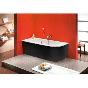 Ottofond Eckbadewanne Modena Corner rechts, 178 cm, schwarz-weiß. Elegante Badewanne für das Badezimmer.