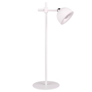 Weiße Reality LED-Tischleuchte Maxima, Ø 8 cm, dimmbar, mit abnehmbarem Leuchtenkopf.