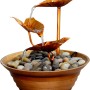 Dobar Design Zimmerbrunnen aus Metall/Kunststoff mit Deko-Steinen in Braun.