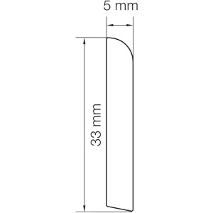 Detailzeichnung Abschlussleiste, 33x5 mm, 2,5 m Länge, Anthrazit, für Fenster-Zubehör.