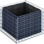 Eckiges Gabiona Gabionen-Hochbeet, 60x100x100 cm, Maschenweite 5x10 cm, Drahtkorb mit Vlies.