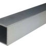 Silber eloxiertes Vierkant-Profil aus Aluminium, 2,5x2,5x100 cm, für vielfältige Anwendungen.