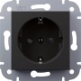 Schwarze Schutzkontakt-Steckdose der Serie Vilma von Elektromaterial.