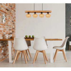 Globo Pendelleuchte Valli 4-flammig Dunkelbraun 800 x 160 x 1200 mm