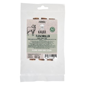 Primox Fleischrollen mit Lamm und Reis, 60g, Hunde-Natursnack für eine artgerechte Ernährung.