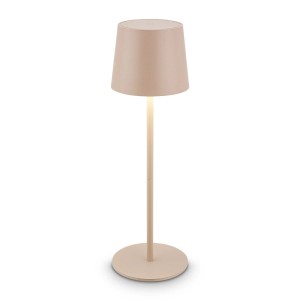 Brilo Akku-LED-Tischleuchte Bota Beige Ø 11 cm