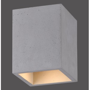Eckige Paul Neuhaus Deckenleuchte Eton in Betonoptik, 11x14cm, für Industrial Design.
