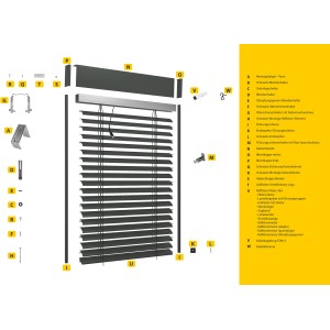 Schellenberg Raffstore Express mit Motor, 170x160 cm, Anthrazit, Einzelteile im Überblick.