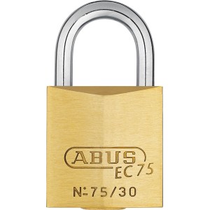 Abus Messing-Vorhangschloss 75/30 mit 5 Schlüsseln, ideal für die Sicherheit im Alltag.