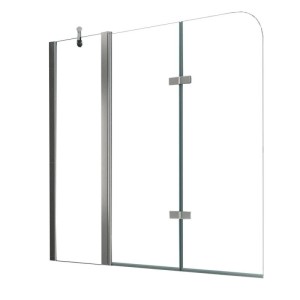 Glasdeals Badewannenaufsatz Duschtrennwand TRIPLE 150 x 140 cm 3507