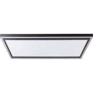 Schwarze LED-Deckenleuchte Adirane, 60x60 cm, dimmbar und mit einstellbarer Lichtfarbe.