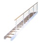 Treppe Kos 11 Stufen Eiche Geölt 105 cm Metallgeländer Weiß FSC®_2