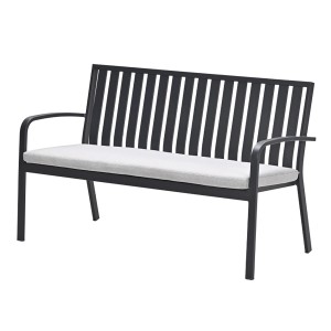 Garden Impressions Parkbank Bruno, Aluminium, Carbon Black mit Valley Sand Kissen.