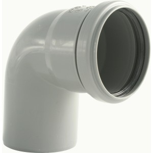 Grauer Marley HT-Bogen 87° DN 50 für Abwasserrohre im Haus.