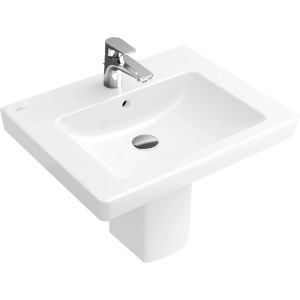 Villeroy & Boch Subway 2.0 Handwaschbecken, 65 cm, Alpinweiß mit Armatur.