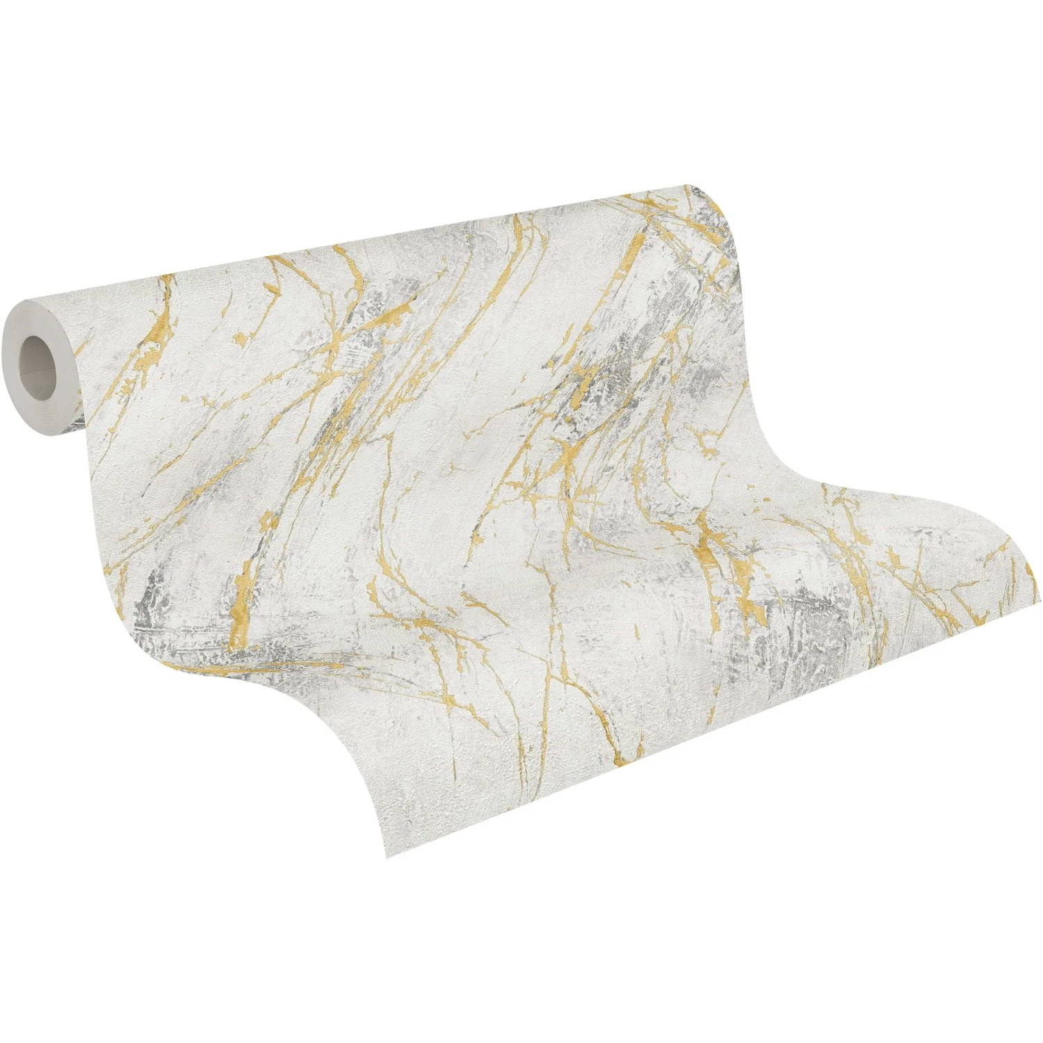 A.S. Création Vliestapete Marmor Grau-Gold, Rolle mit Marmor-Optik für Wandgestaltung.