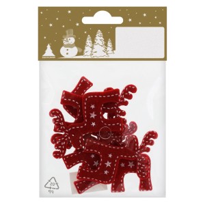 Rentiere 6er-Pack aus Filz Rot