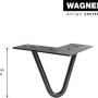 Wagner Möbelbein Hairpin, 100 mm, Schwarz Matt, aus Stahl mit Anschraubplatte.