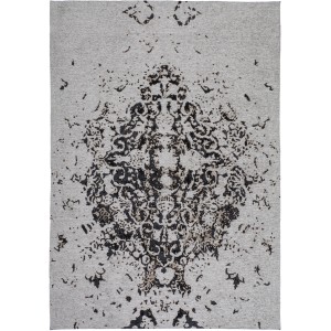 Grauer Vintage Teppich Guadeloupe 160x230 cm mit floralem Muster für Wohnräume.