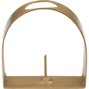 Goldener Kerzenhalter, 6,5 cm hoch. Dekorativer Leuchter aus Metall für Stabkerzen.