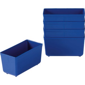 LUX Combibox, 5 blaue Aufbewahrungsboxen für Ordnung und Übersicht.