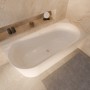 Ottofond Badewanne Mince Corner Links, 170 cm, Weiß, Acryl, Eckbadewanne im modernen Badezimmer.