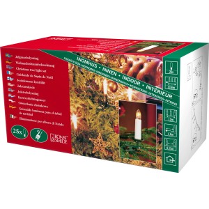 Konstsmide Lichterkette Kerzen 25 warmweiße Topbirnen innen