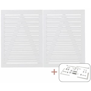 Doppeltor Osaka, Nadelholz weiß, 200x136cm, inkl. Beschläge für Gartenzaun