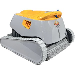 Chemoform Xeox Nemo Poolroboter, grau-orange, mit Raupenantrieb für Beckenreinigung.