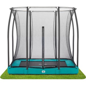 Grünes Salta Comfort Edition Bodentrampolin mit Sicherheitsnetz, 214x153 cm.