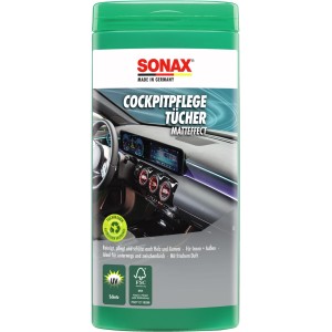 Sonax Kunststoffpflege Tücher Box matt, 25 Stück für die Autopflege.