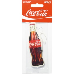 Airflair Papierlufterfrischer im Coca-Cola Flaschendesign für die Autopflege.