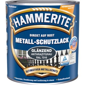 Dose Hammerite Metall-Schutzlack, Anthrazitgrau, glänzend, 250ml, für Eisenmetalle.
