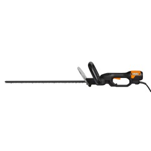 Worx Elektro-Heckenschere WG209E mit lasergeschnittenem Schwert und D-Handgriff.