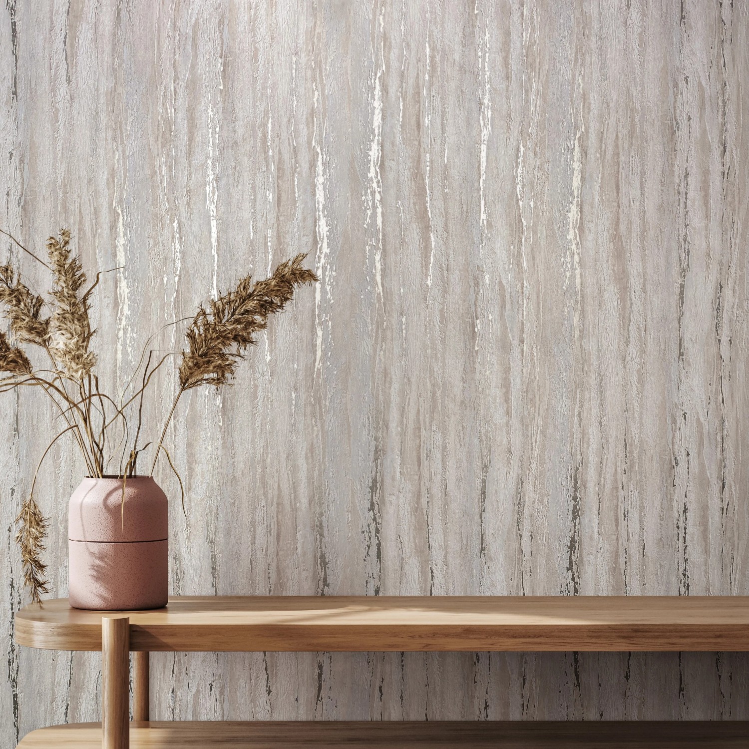 Marburg Vliestapete Marmor Creme mit Putzoptik und Schimmer für moderne Raumgestaltung.