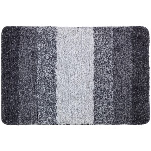 Grauer Wenko Badteppich Luso, 60x90 cm, mit Farbverlauf. Flauschiger Badvorleger für mehr Komfort im Bad.