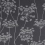 Superfresco Easy Vliestapete Aura Navy mit hellgrauen Blütendolden auf dunklem Grund.